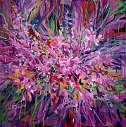 Wild Garden Roseate Bouquet Painting by Carolyn Utigard Thomas