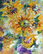Wild Sunflowers Impressionist Oil Painting Painting by Ginette Callaway