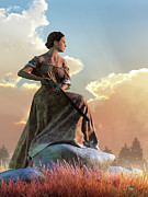 Wild West Woman with Rifle Digital Art by Daniel Eskridge