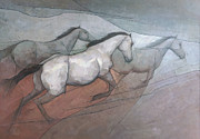 Wild White Horses Painting by Steve Mitchell