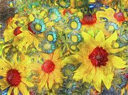 Wild Wildflowers Colorful Botanical Art  Mixed Media by Shelli Fitzpatrick
