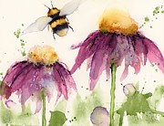 Wildflowers and Bees #6 2022 Painting by Dawn Derman