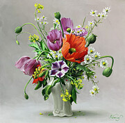 Wildflowers Painting by Pieter Wagemans