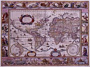 Willem Blaeu - Nova Totius Terrarum Orbis Geographica Ac Hydrographica Tabula - c.1650 Digital Art by Vintage Map