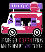 Wine Truck Funny Ice Cream Truck Parody Digital Art by Jacob Zelazny