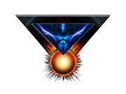 Wings Of Lightning Fractal Art Emblem Digital Art by Rolando Burbon