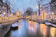 Winter Amsterdam Mixed Media by Alex Mir