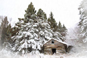 Winter Cabin Painting by Stephen Mitchell Winter Cabin Painting by Stephen Mitchell