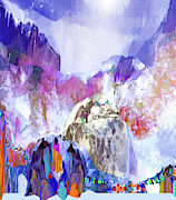 Winter Prayer Circle for Peace Mixed Media by Zsanan Studio
