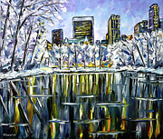 Winter In Central Park Painting by Mirek Kuzniar