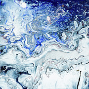 Winter Lake Abstract Acrylic Pour Painting Painting by Matthias Hauser