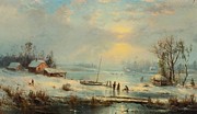 Winter Landscape art Drawing by Regis Francois Gignoux French