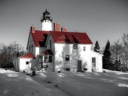 Winter Morning at Iroquois Point Light Photograph by Deb Beausoleil