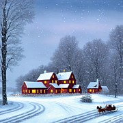 Winter Sleigh Ride Digital Art by Sterling and Thorn