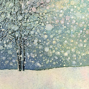 Winter Sonnet - Two Trees Painting by Hailey E Herrera Winter Sonnet - Two Trees Painting by Hailey E Herrera