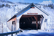 Winter Time Crossing the West Dummerston Covered Bridge Photograph by Jeff Folger