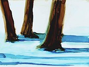 Winter Trees Painting by Christy Sawyer