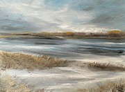 Winter's Beach Painting by Rose Mary Gates