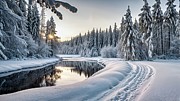 Winter's Dawn Digital Art by Samuel HUYNH