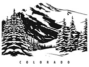 Winters in Colorado, Black and White Digital Art by Long Shot