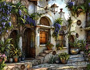 Wisteria Patio Digital Art by Eris And AI Wisteria Patio Digital Art by Eris And AI