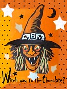 Witch way to the chocolate? Painting by Follow Themoonart