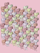 Wolf Pattern 7 Mixed Media by Amy E Fraser