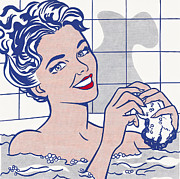Woman in Bath Painting by Roy Lichtenstein