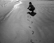 Solitude on the Beach - A Black and White Reflection Photograph by Brigitte Blanchette Thompson Solitude on the Beach - A Black and White Reflection Photograph by Brigitte Blanchette Thompson