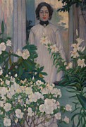 Woman with flowers. 81x57cm. Private collection. Painting by Ramon Pichot -1871-1925-