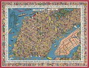Nils Hansell - Wonders of New York - 1953 Digital Art by Vintage Map Nils Hansell - Wonders of New York - 1953 Digital Art by Vintage Map