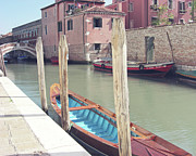 Wood and Aqua Boat in Venice Photograph by Lupen Grainne