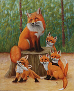 Woodland Gang Painting by Monica Burnette