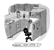Working From Home Drawing by Marshall Hopkins