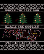 Wreck the Tree and Blame the Doggies Funny Cat Christmas Pun Digital Art by Flippin Sweet Gear