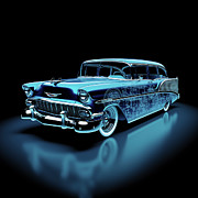 X-Ray of a Custom Style 1957 Chevy Wagon Digital Art by Yo Pedro