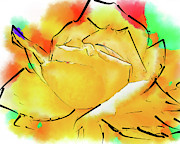 Yellow Rose In Abstract Watercolor Digital Art by Kirt Tisdale