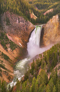 Yellowstone Falls at Sunset Photograph by Darren White