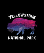 Yellowstone National Park Bison Digital Art by Tinh Tran Le Thanh