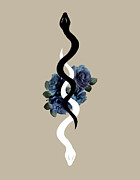 Yin Yang Snake Glam #1 #wall #art  Digital Art by Anitas and Bellas Art
