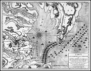 Yorktown Virginia Vintage Historical Map 1781 Black and White  Drawing by Carol Japp