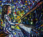Young Piano Player Painting by Mirek Kuzniar Young Piano Player Painting by Mirek Kuzniar