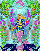 Zarabeth -  Deva of the Water Painting by Pablo Amaringo Inspired