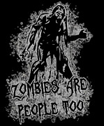 Zombies Are People Too Halloween Retro Digital Art by Flippin Sweet Gear