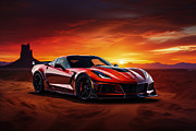 ZR1's Journey in Sunlit Bliss Painting by Lourry Legarde