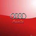 Audi - 3D Badge on Red Photograph by Serge Averbukh Audi - 3D Badge on Red Photograph by Serge Averbukh