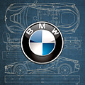 B M W 3 D Badge over B M W i8 Blueprint Photograph by Serge Averbukh B M W 3 D Badge over B M W i8 Blueprint Photograph by Serge Averbukh