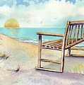 Beach Bench Painting by Midge Pippel Beach Bench Painting by Midge Pippel