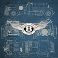 Bentley - 3 D Badge over 1930 Bentley 4.5 Liter Blower Vintage Blueprint Photograph by Serge Averbukh Bentley - 3 D Badge over 1930 Bentley 4.5 Liter Blower Vintage Blueprint Photograph by Serge Averbukh