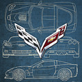 Chevrolet Corvette 3 D Badge over Corvette C 6 Z R 1 Blueprint Photograph by Serge Averbukh Chevrolet Corvette 3 D Badge over Corvette C 6 Z R 1 Blueprint Photograph by Serge Averbukh